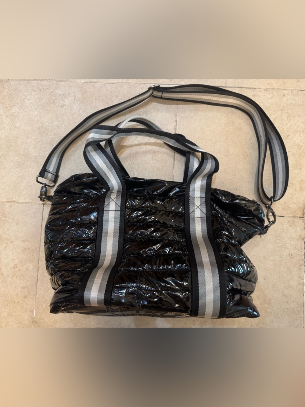 THINK ROYln Quilted Black Tote Bag Size Medium